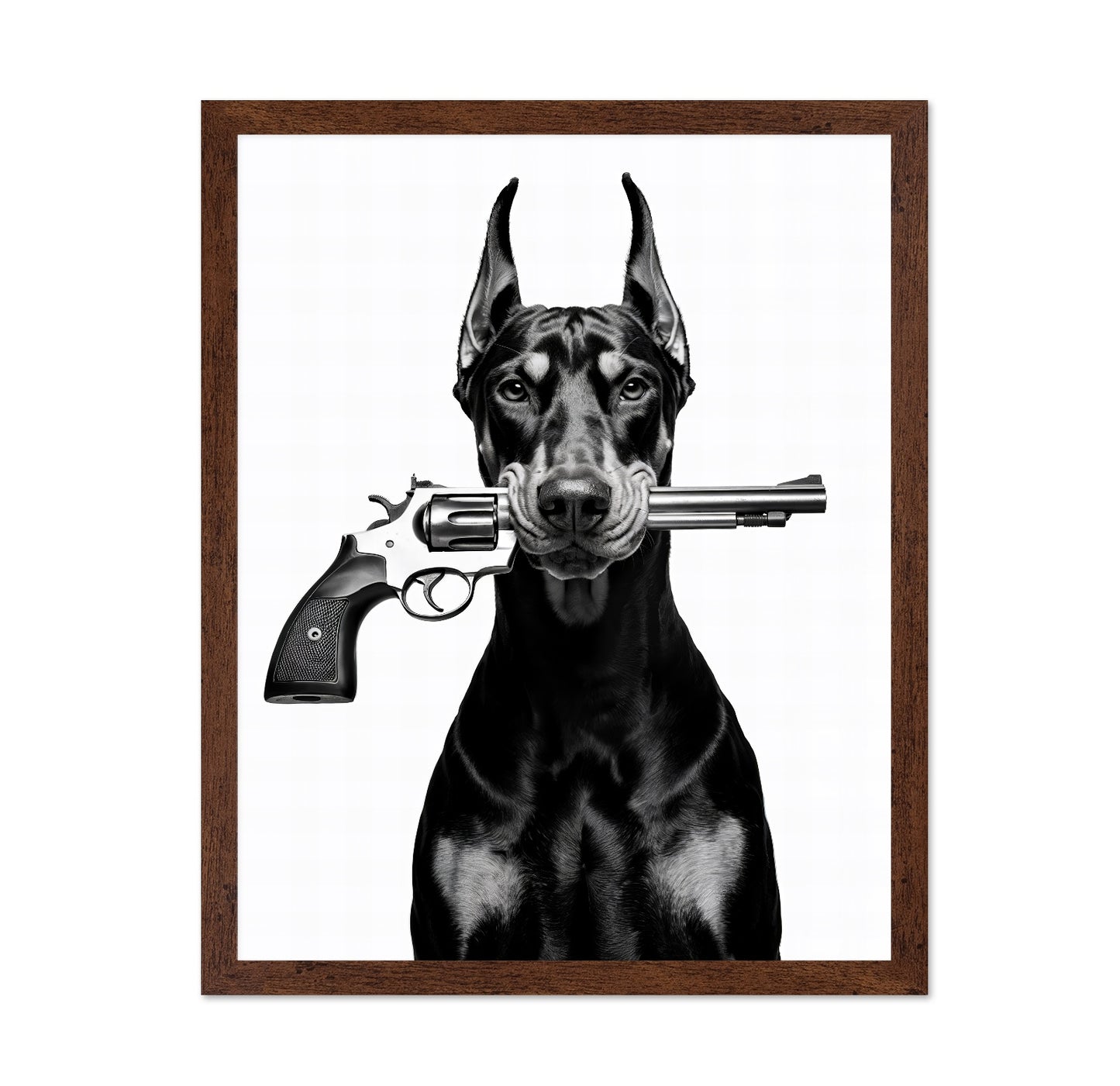 Doberman With Revolver