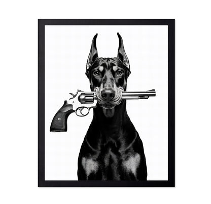 Doberman With Revolver