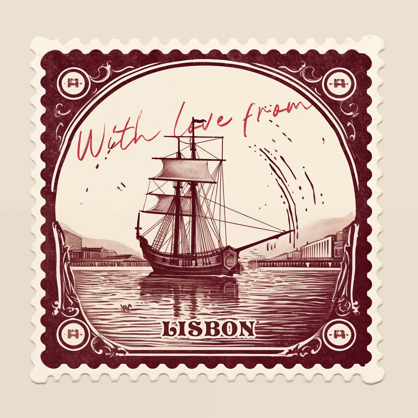 Lisbon Vintage Stamp