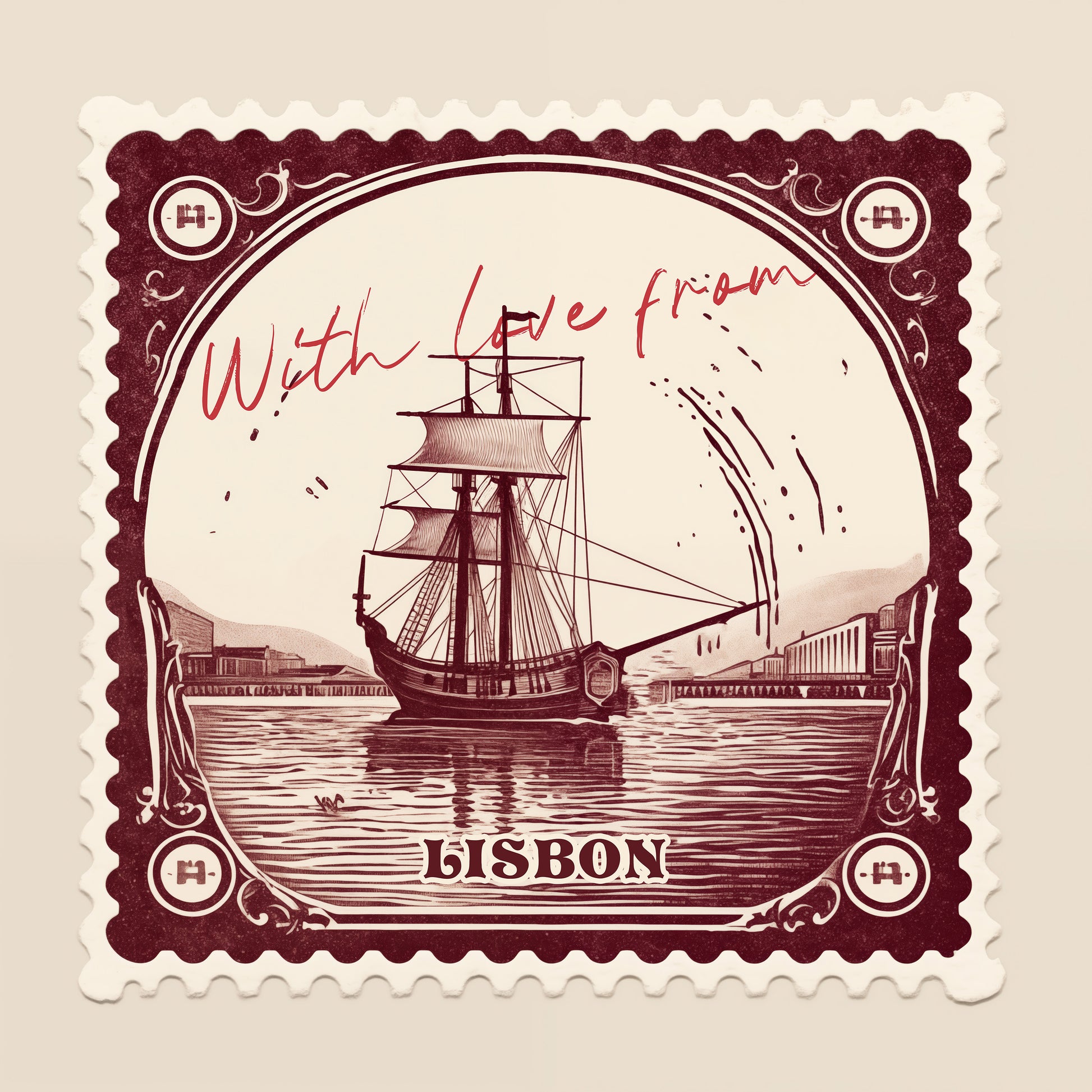 Lisbon Vintage Stamp