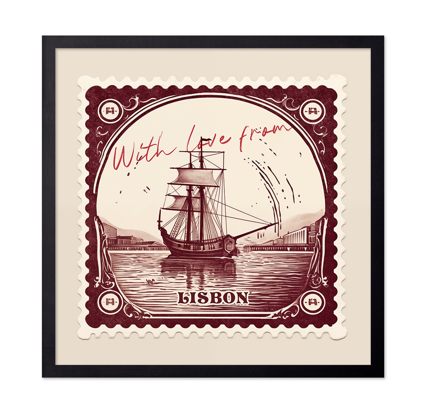 Lisbon Vintage Stamp