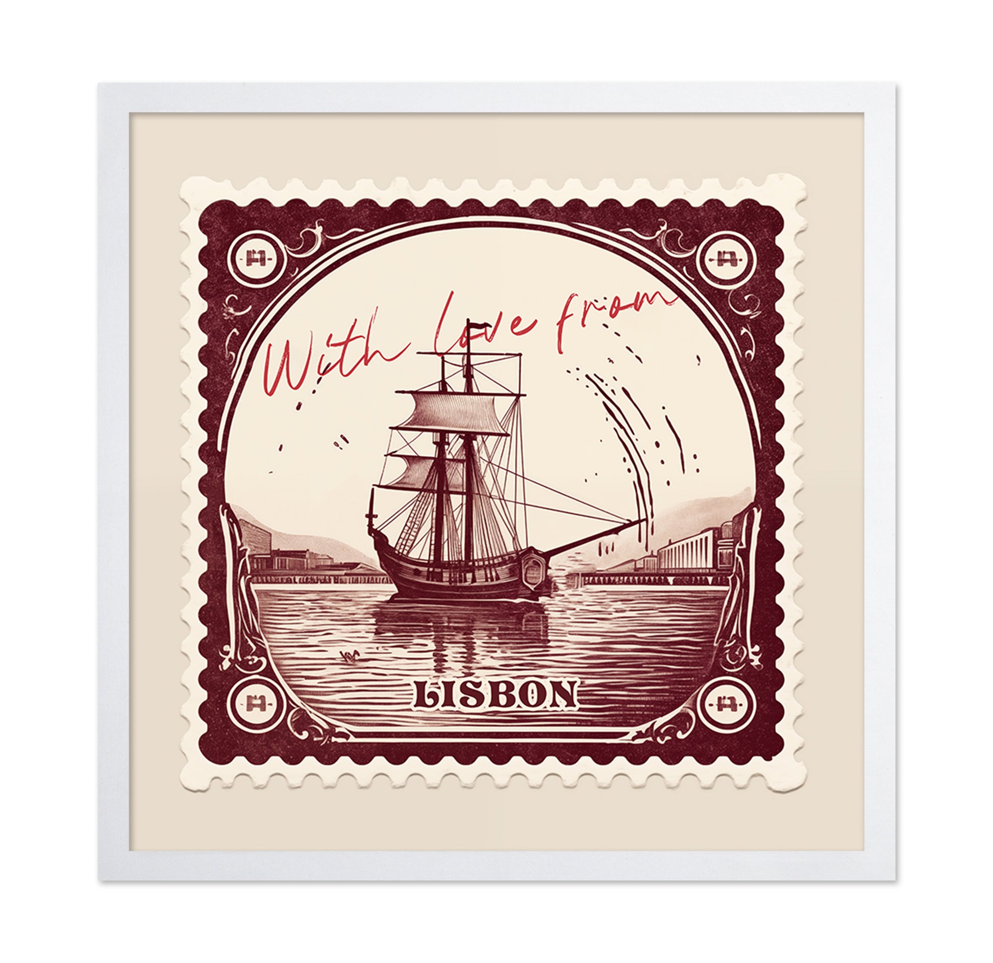 Lisbon Vintage Stamp