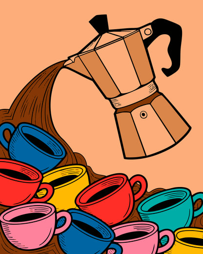 Coffee Pot Pour Art