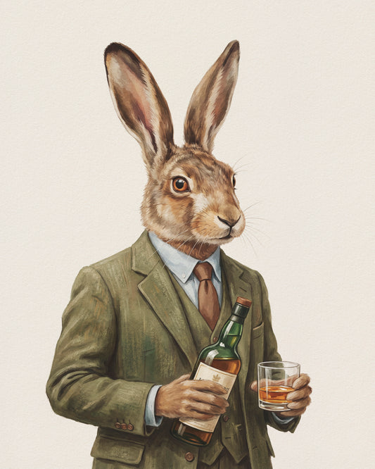 Dapper Rabbit with Whiskey