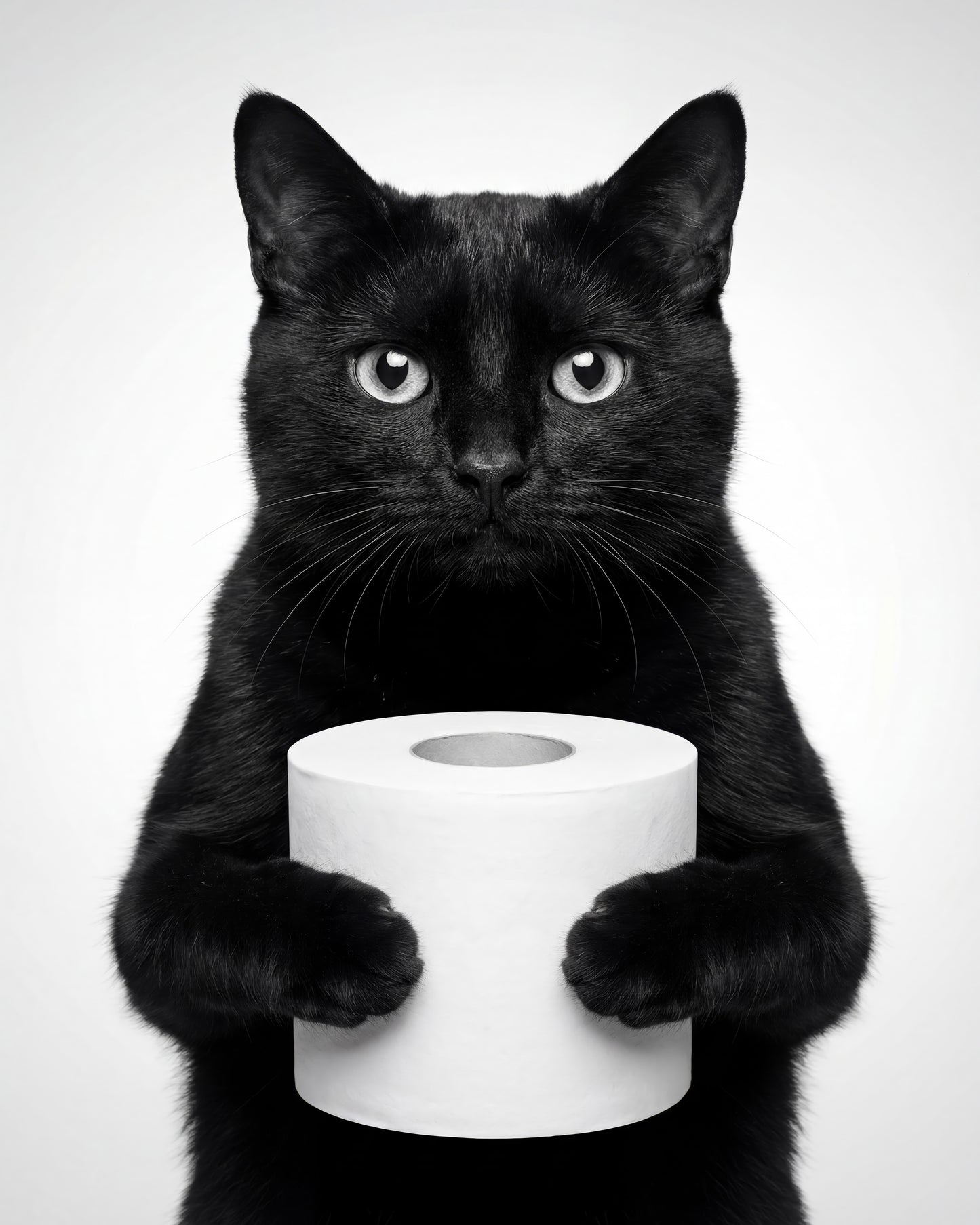Black Cat With Roll