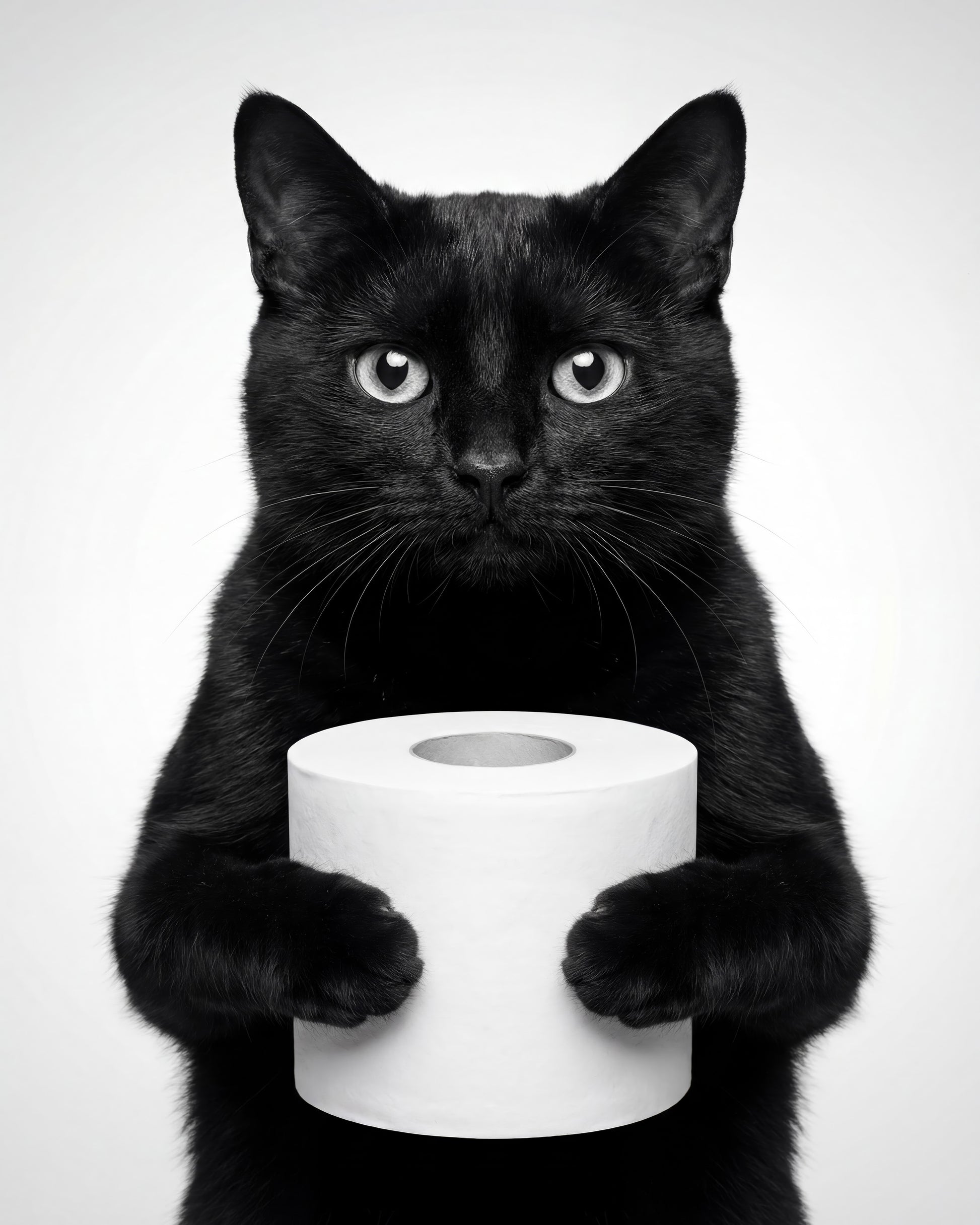 Black Cat With Roll