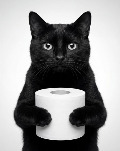 Black Cat With Roll