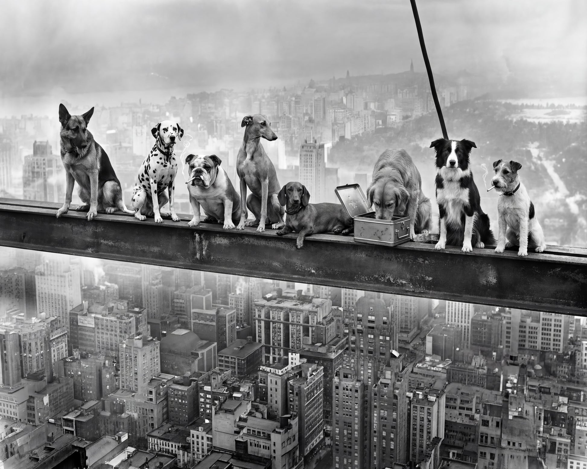 Dogs on Steel Beam