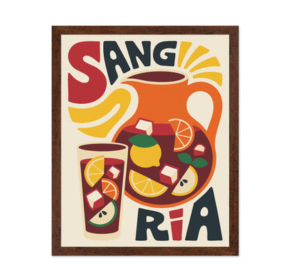 Sangria Pitcher Retro Illustration