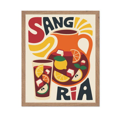 Sangria Pitcher Retro Illustration