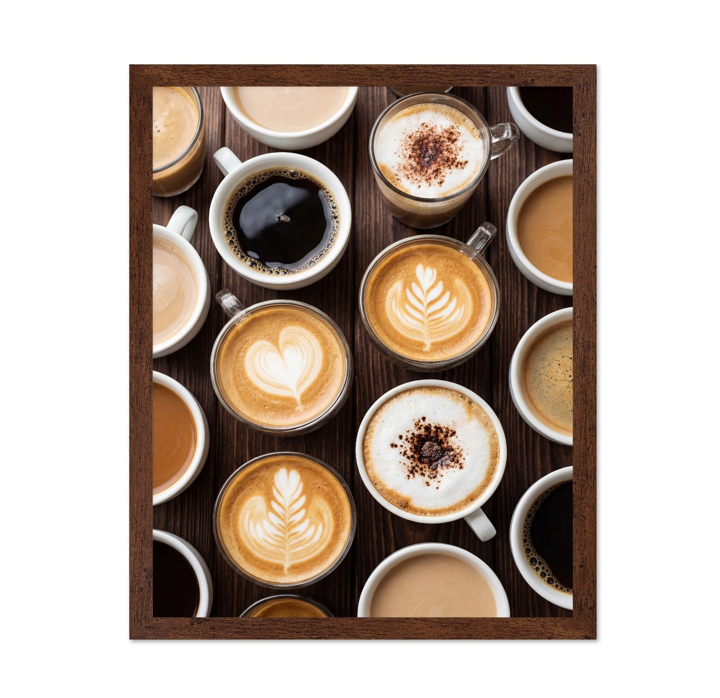 Assorted Coffee Cups Top View