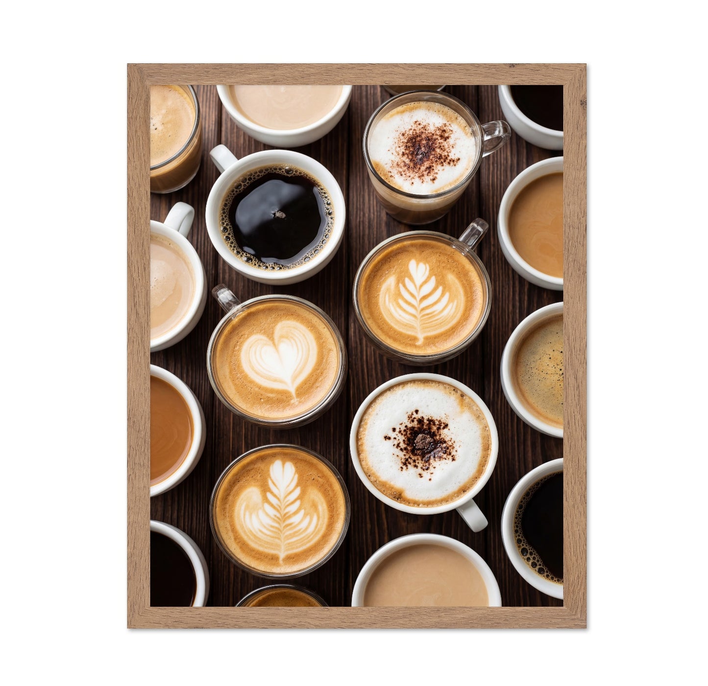 Assorted Coffee Cups Top View
