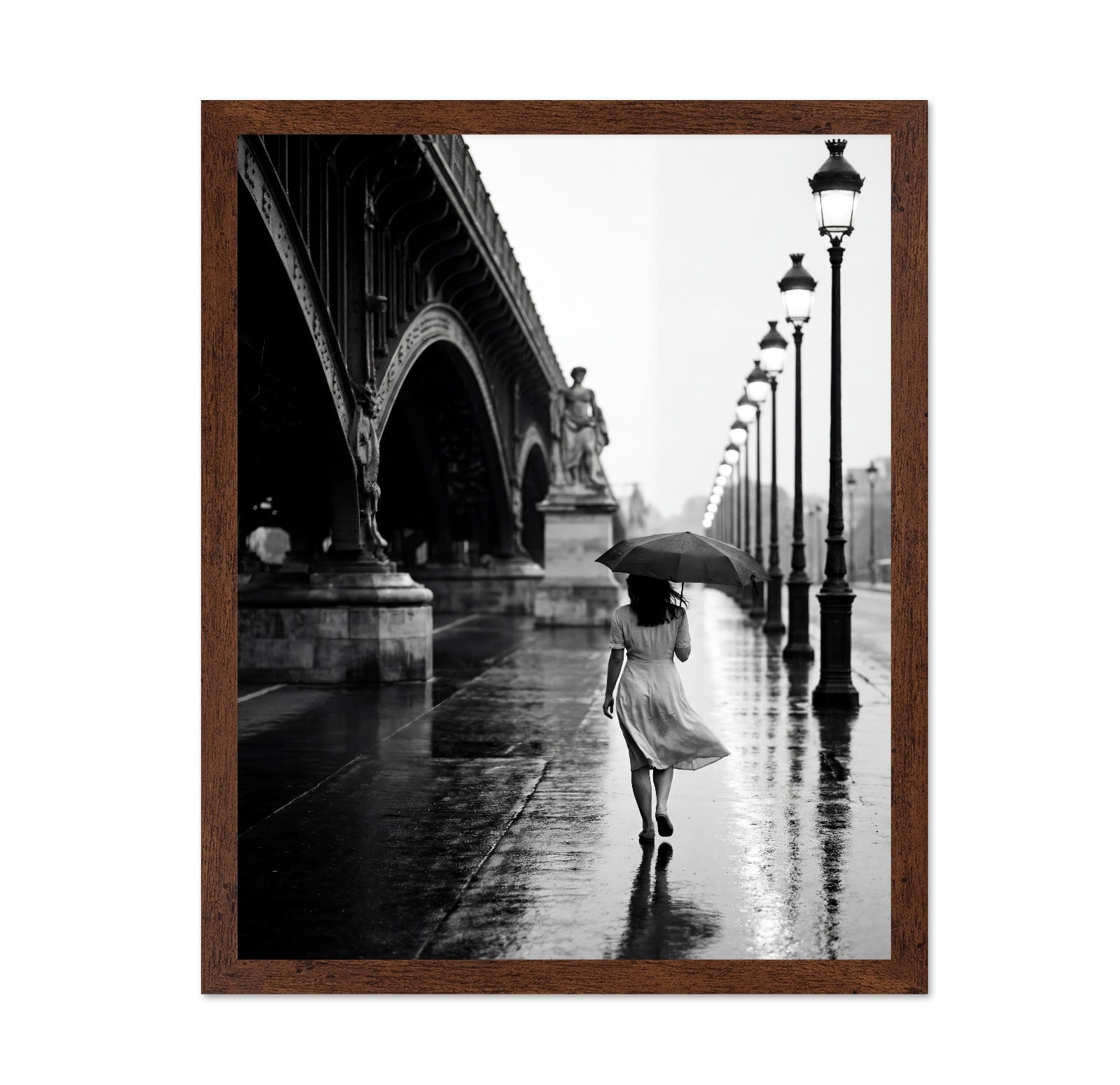 Rainy Paris Walk with Umbrella