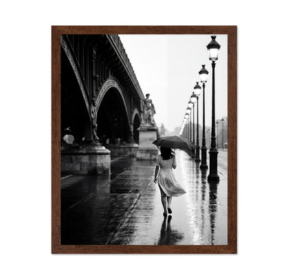 Rainy Paris Walk with Umbrella