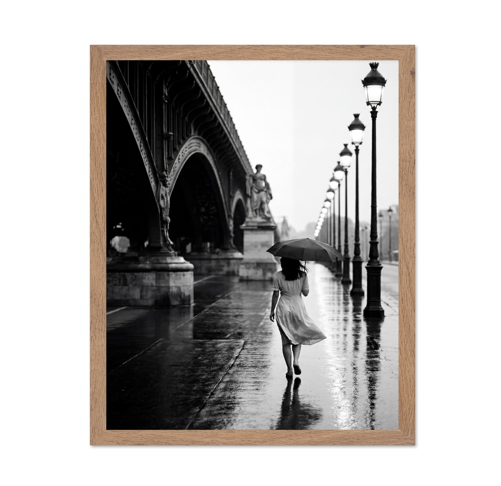Rainy Paris Walk with Umbrella