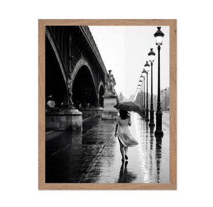 Rainy Paris Walk with Umbrella