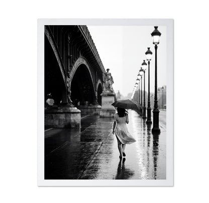 Rainy Paris Walk with Umbrella