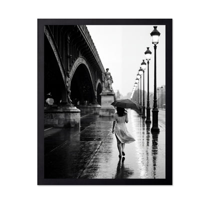 Rainy Paris Walk with Umbrella