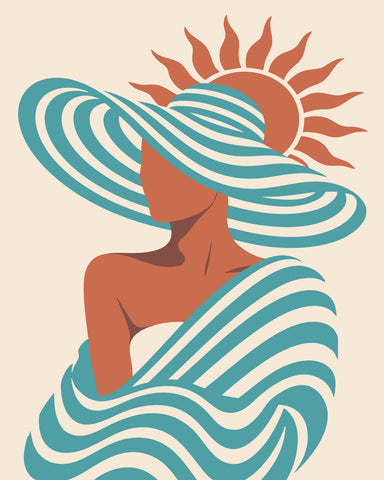 Sun & Waves Minimal Portrait