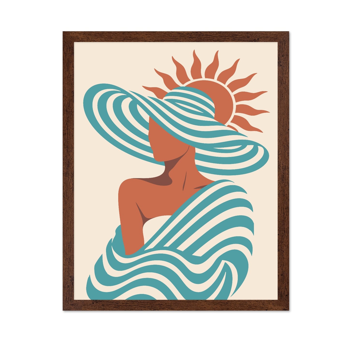 Sun & Waves Minimal Portrait