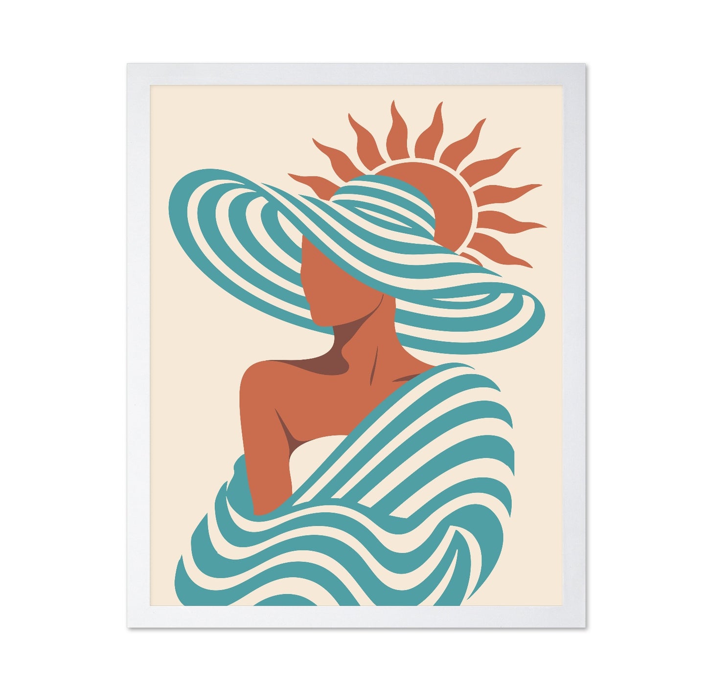 Sun & Waves Minimal Portrait