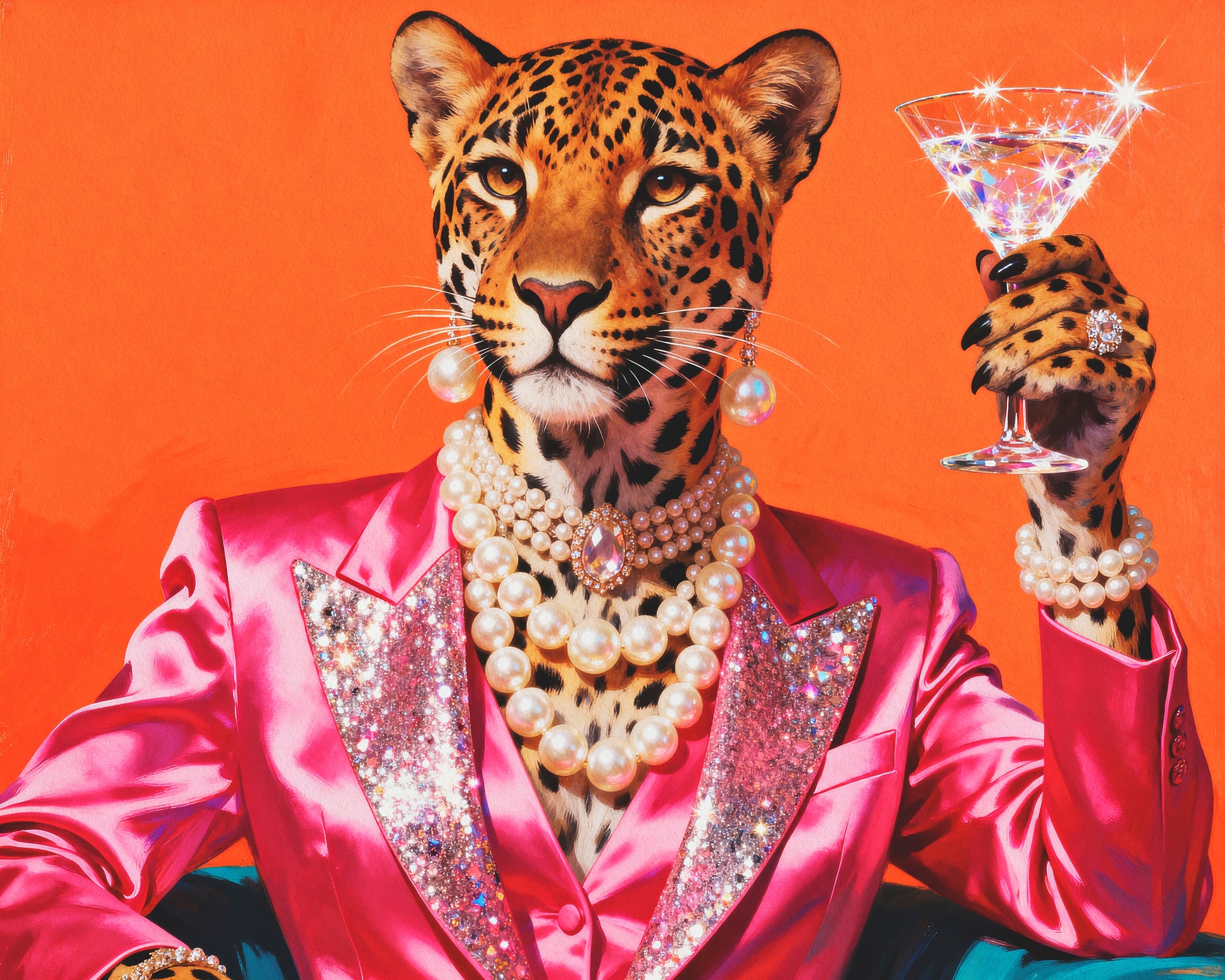 Glam Leopard Cocktail Portrait