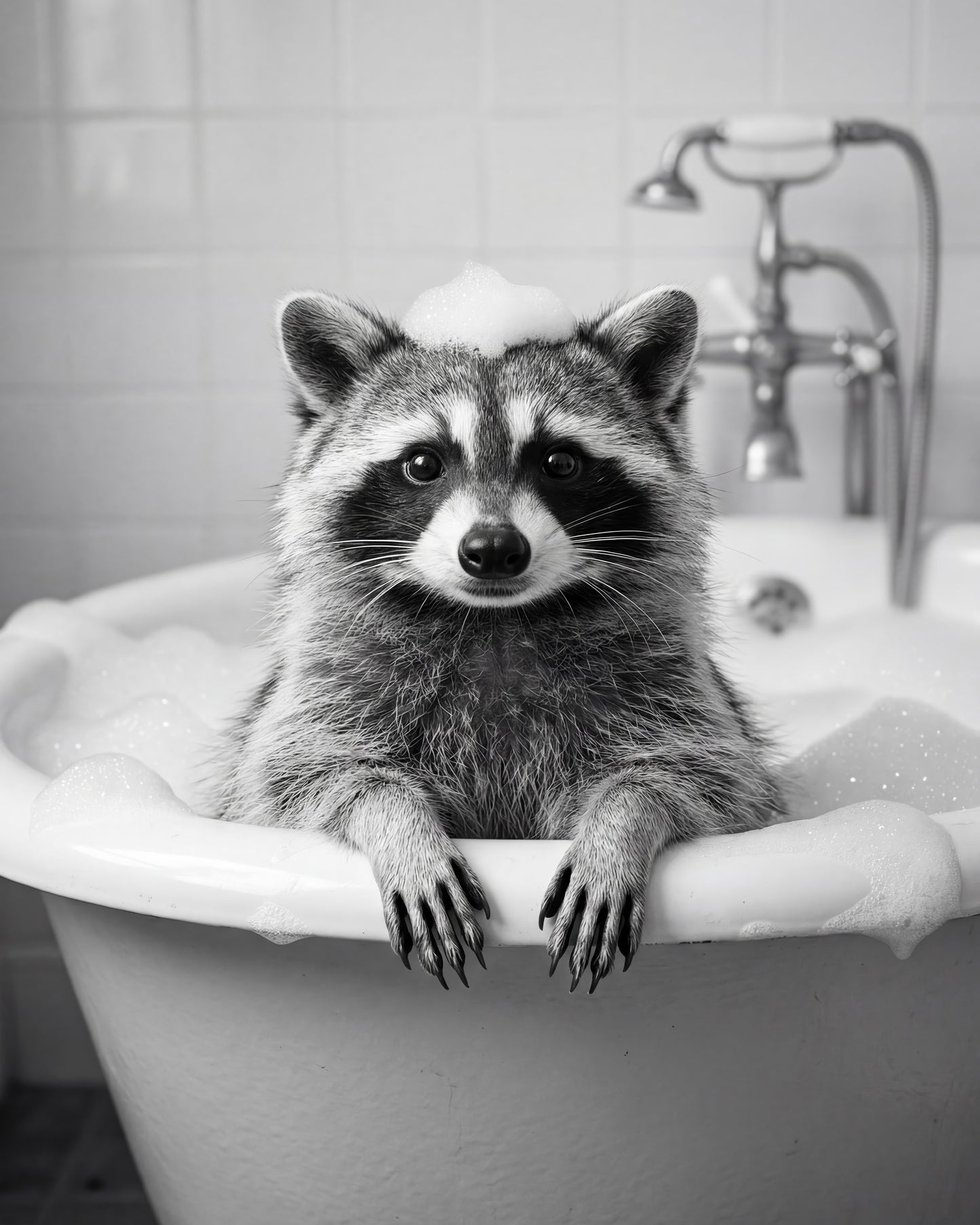Bath Time Raccoon