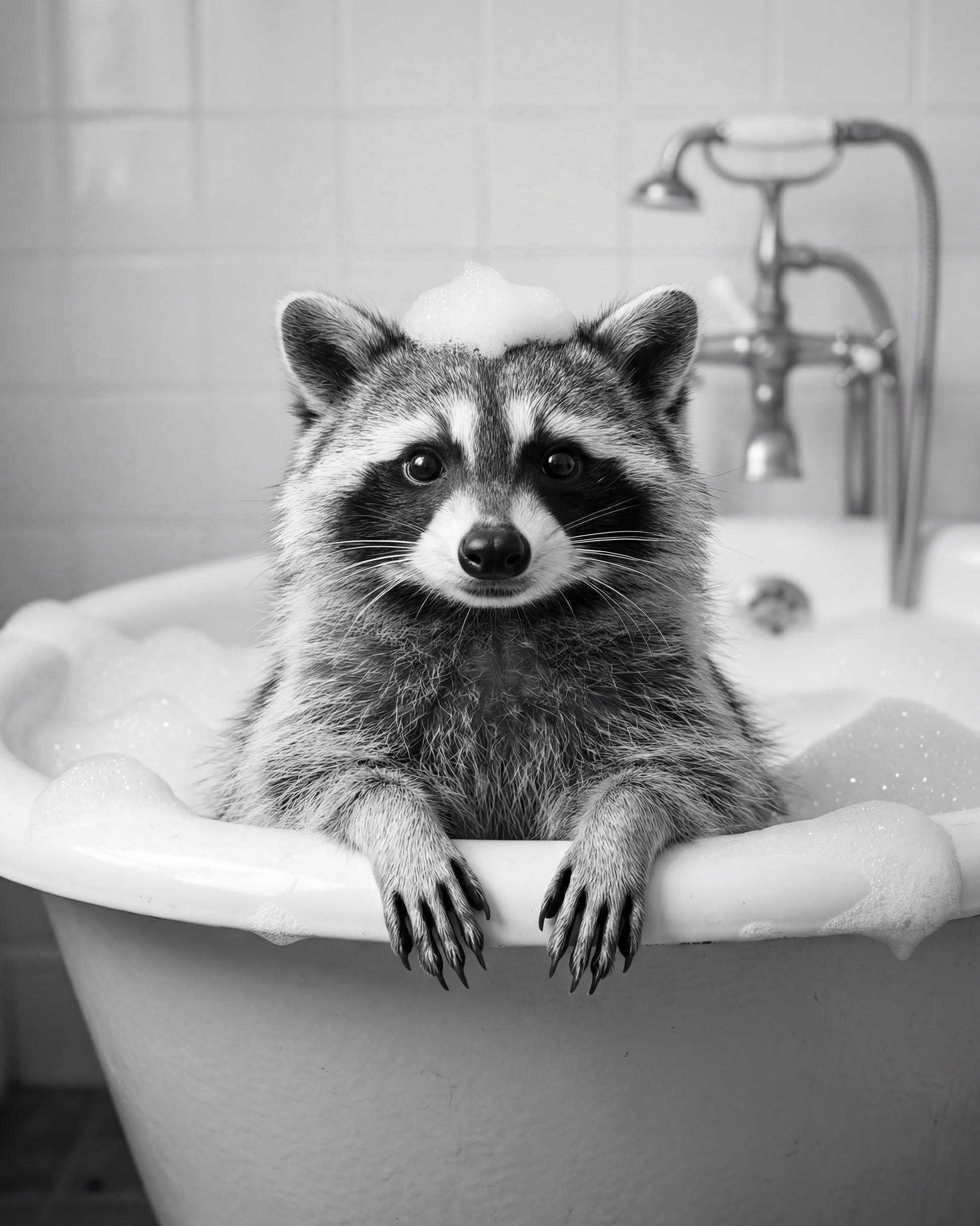 Bath Time Raccoon