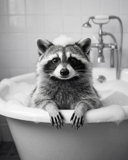 Bath Time Raccoon