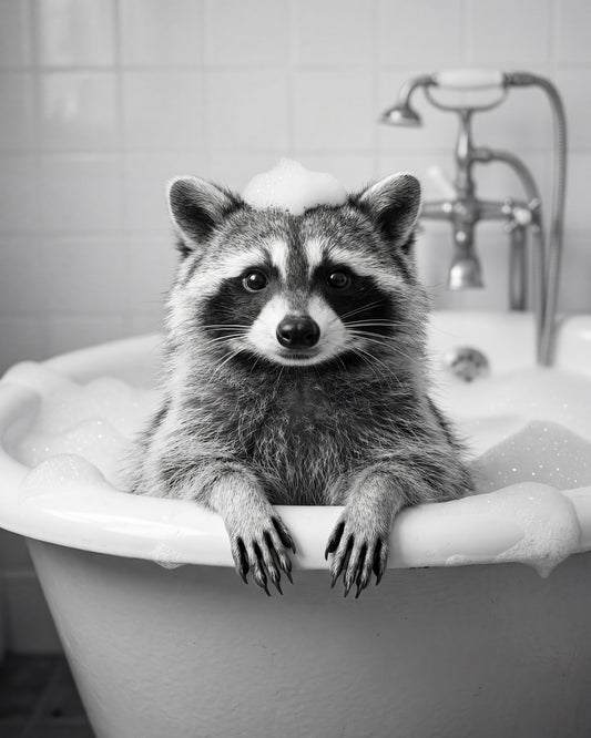 Bath Time Raccoon