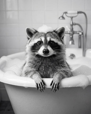 Bath Time Raccoon