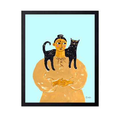 Woman With Black Cat No5