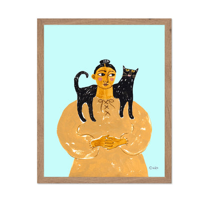Woman With Black Cat No5