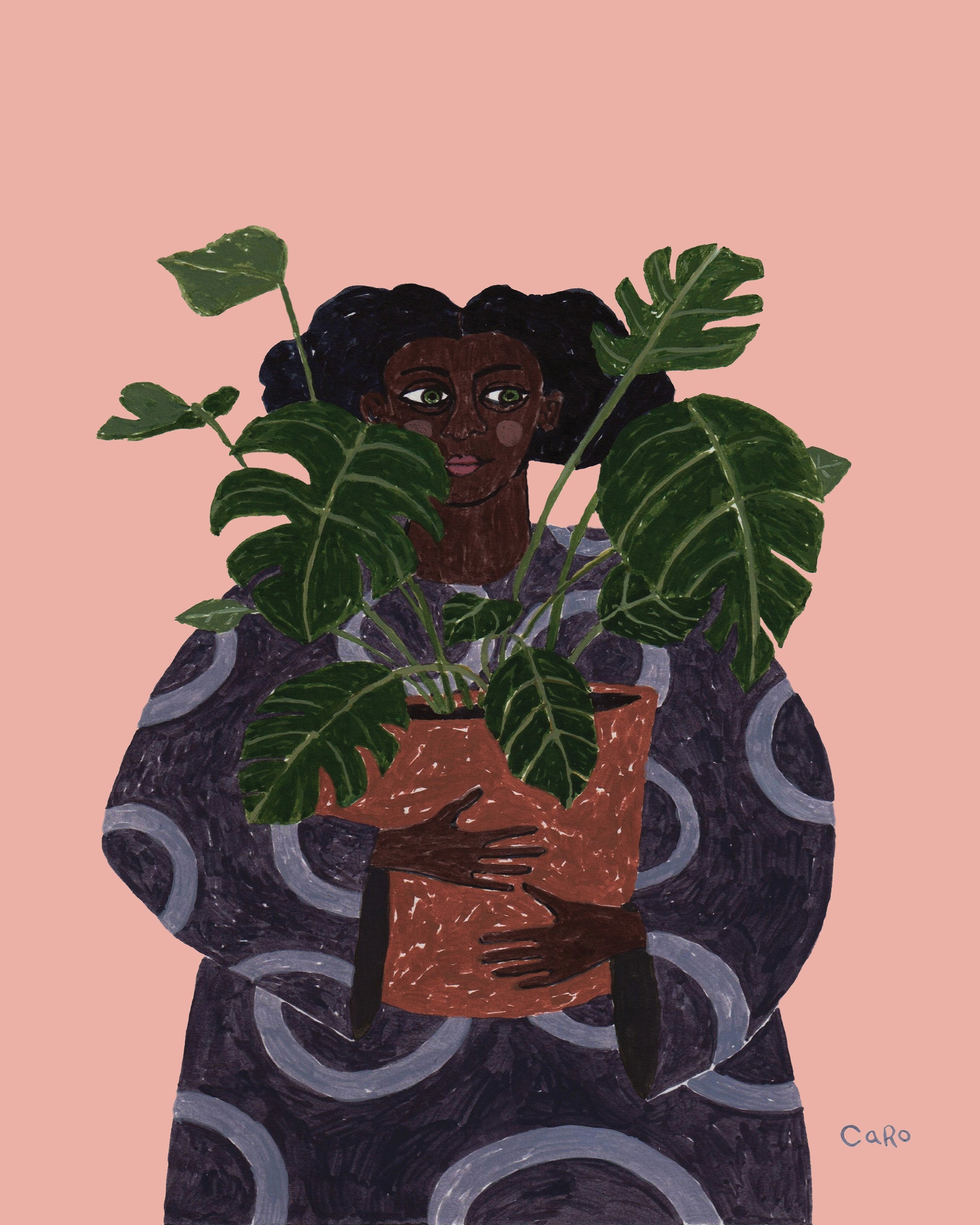 Woman With Green Plant