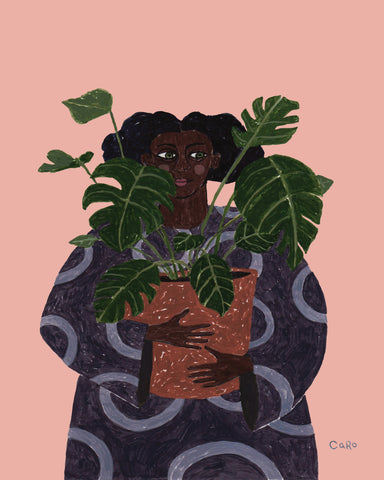 Woman With Green Plant
