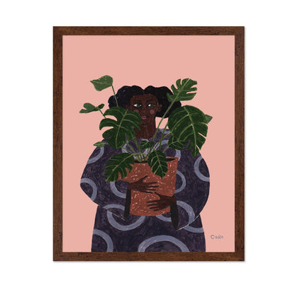 Woman With Green Plant
