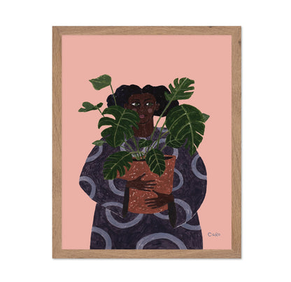 Woman With Green Plant