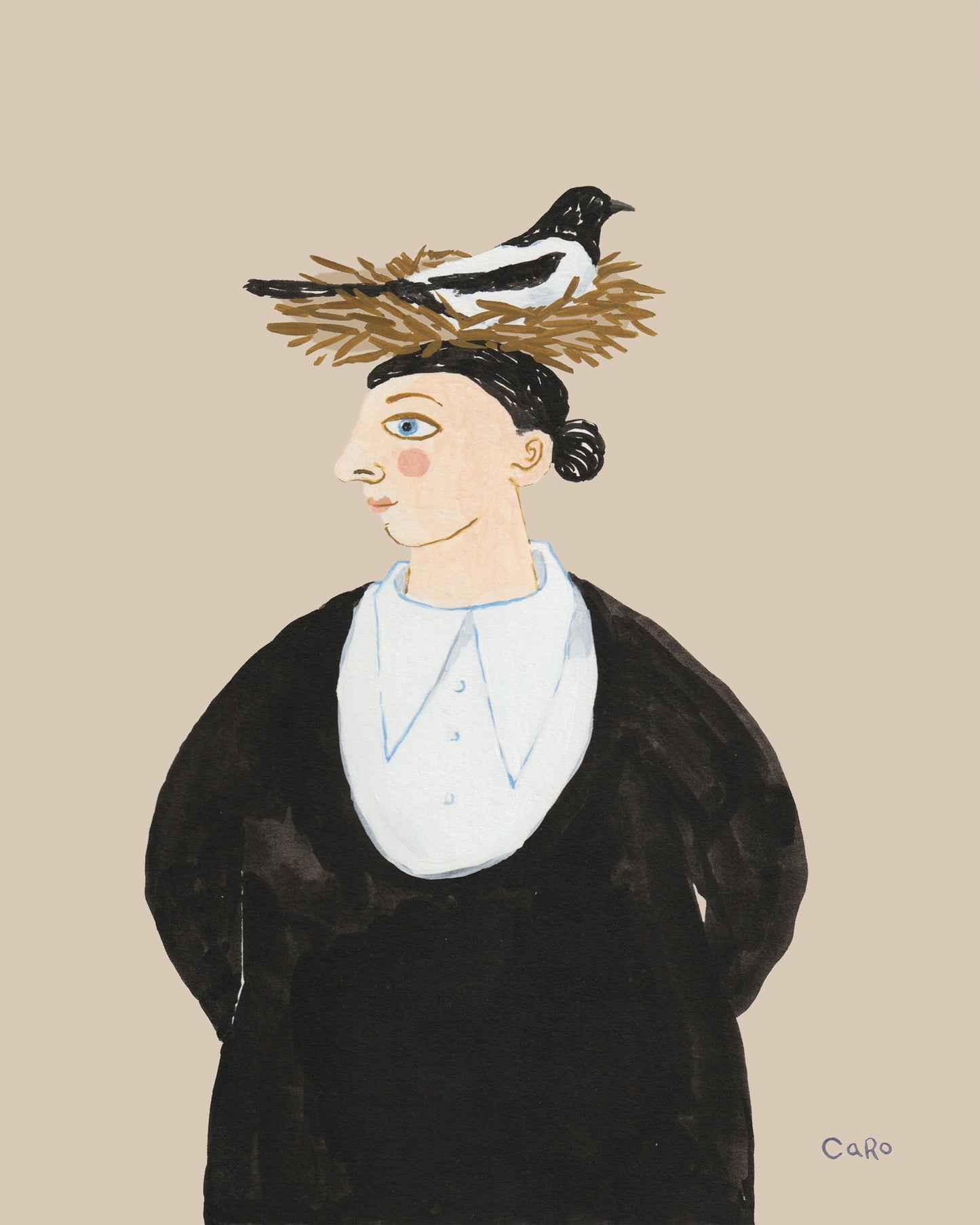 Woman With Bird Nest