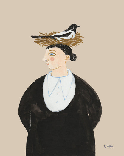 Woman With Bird Nest
