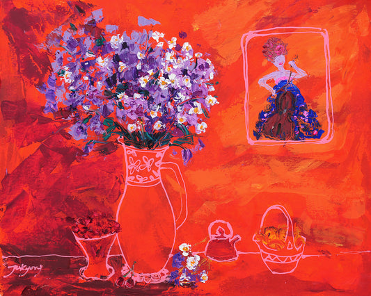 Red Floral Still Life