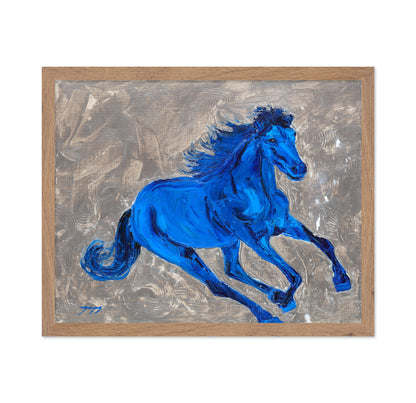 Blue Galloping Horse