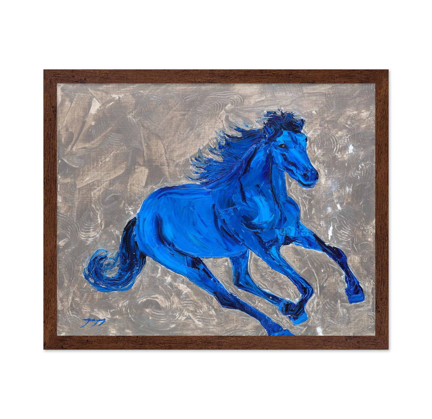 Blue Galloping Horse