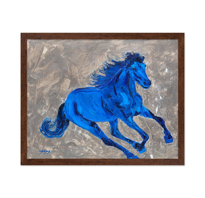 Blue Galloping Horse
