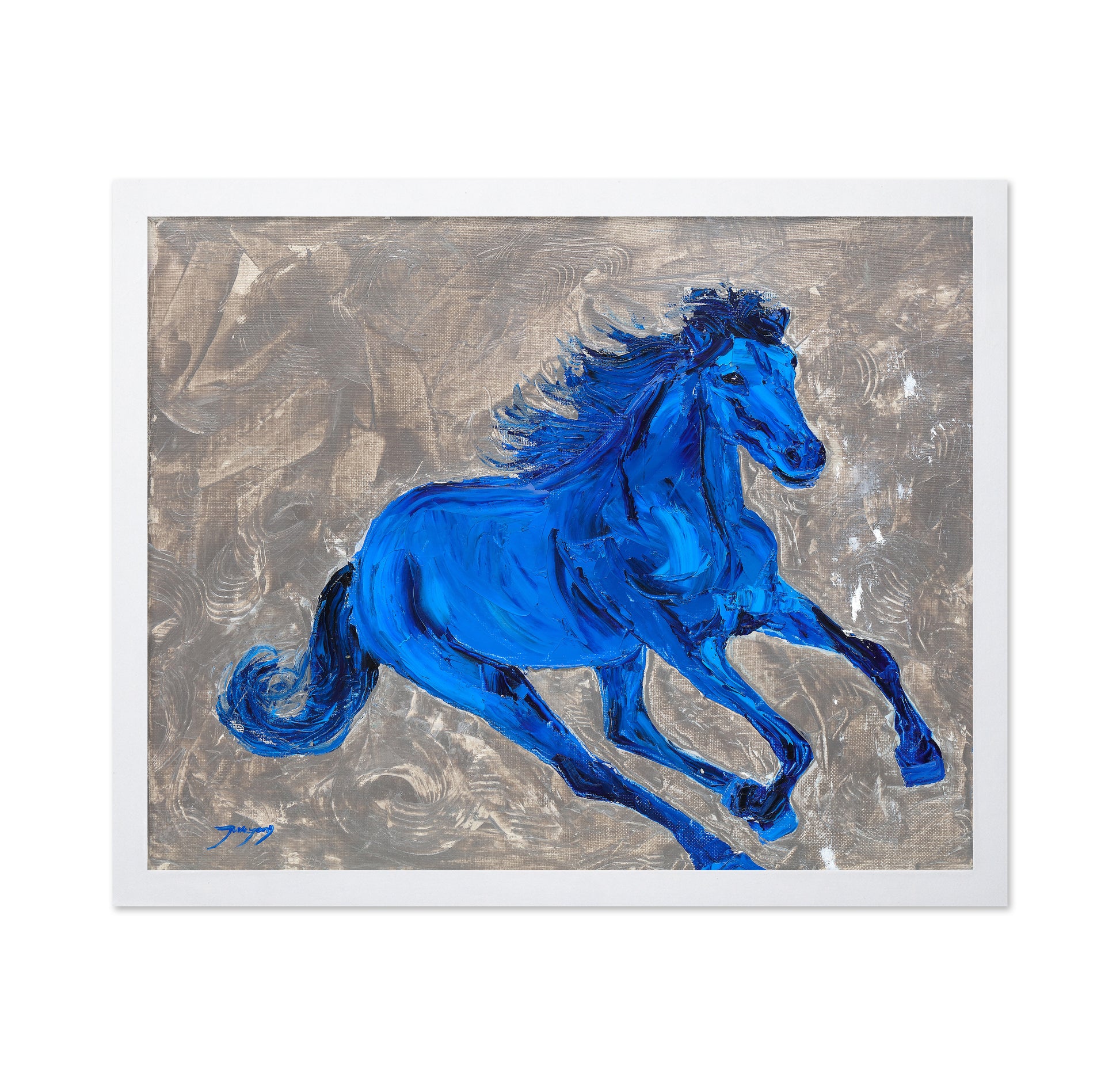 Blue Galloping Horse