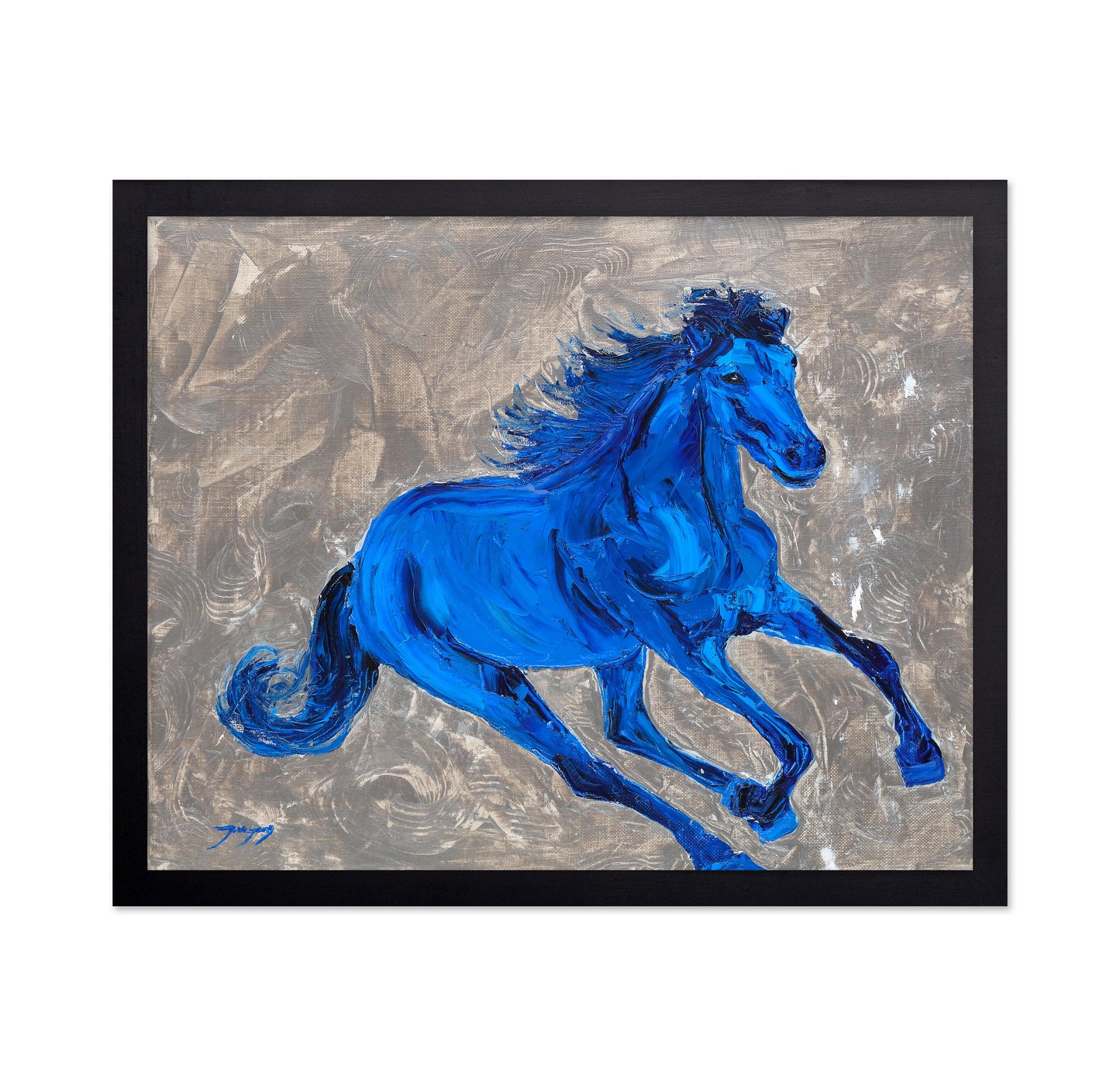 Blue Galloping Horse