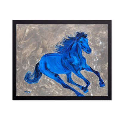 Blue Galloping Horse