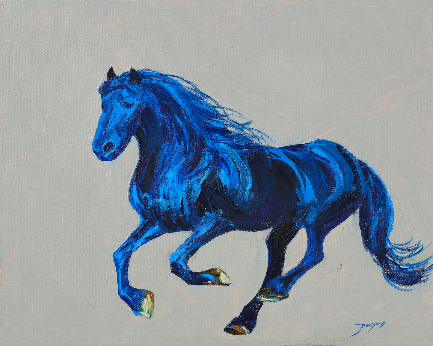 Blue Running Horse