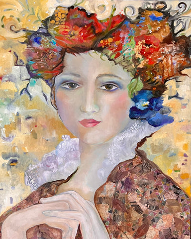 Golden Floral Muse