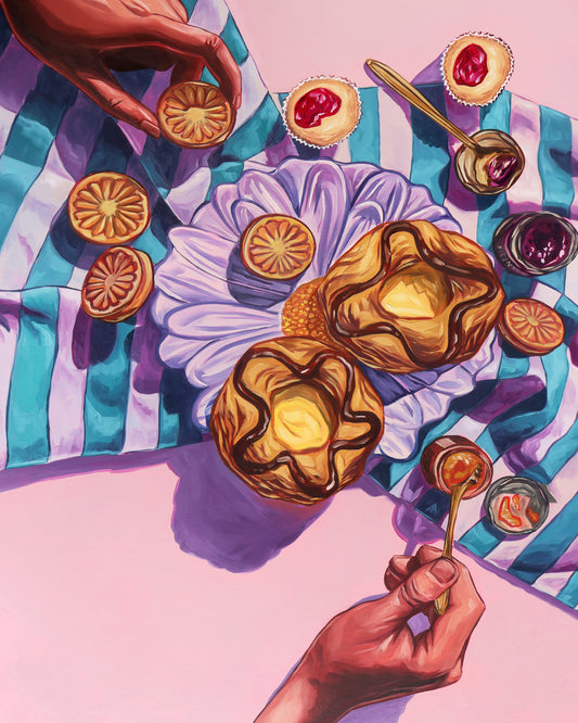 Jam Pastries and Hands Still Life