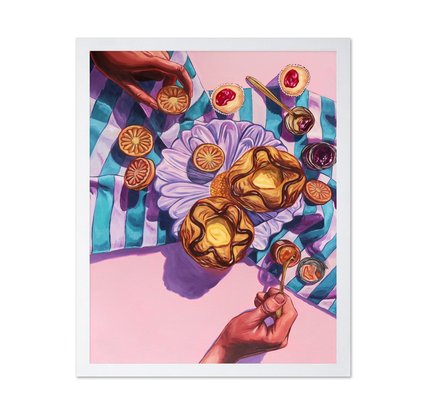 Jam Pastries and Hands Still Life